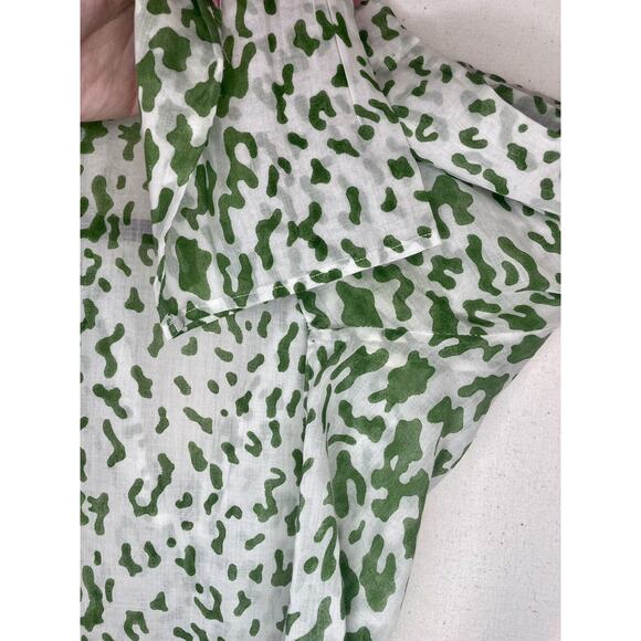 Virginia Witbeck White and Green Printed Tunic/Swimsuit Cover up - Size S - Picture 4 of 6